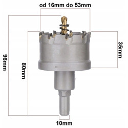 Otwornice Widiowe Wiertła Koronki Do Metalu 10 szt