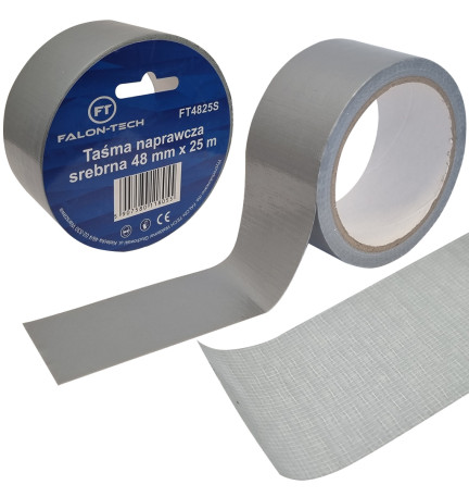 TAŚMA NAPRAWCZA SREBRNA ZBROJONA 48mm x 25m BARDZO MOCNA