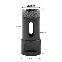 OTWORNICA DIAMENTOWA DO GRESU 20MM M14 FT20M14
