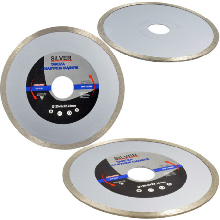 TARCZA DIAMENTOWA 125 22.2 SILVER GŁADKA GLAZURY