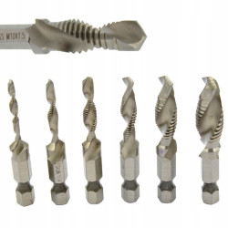 WIERTŁA GWINTUJĄCE HSS M3 - M10 GWINTOWNIKI 6 SZT
